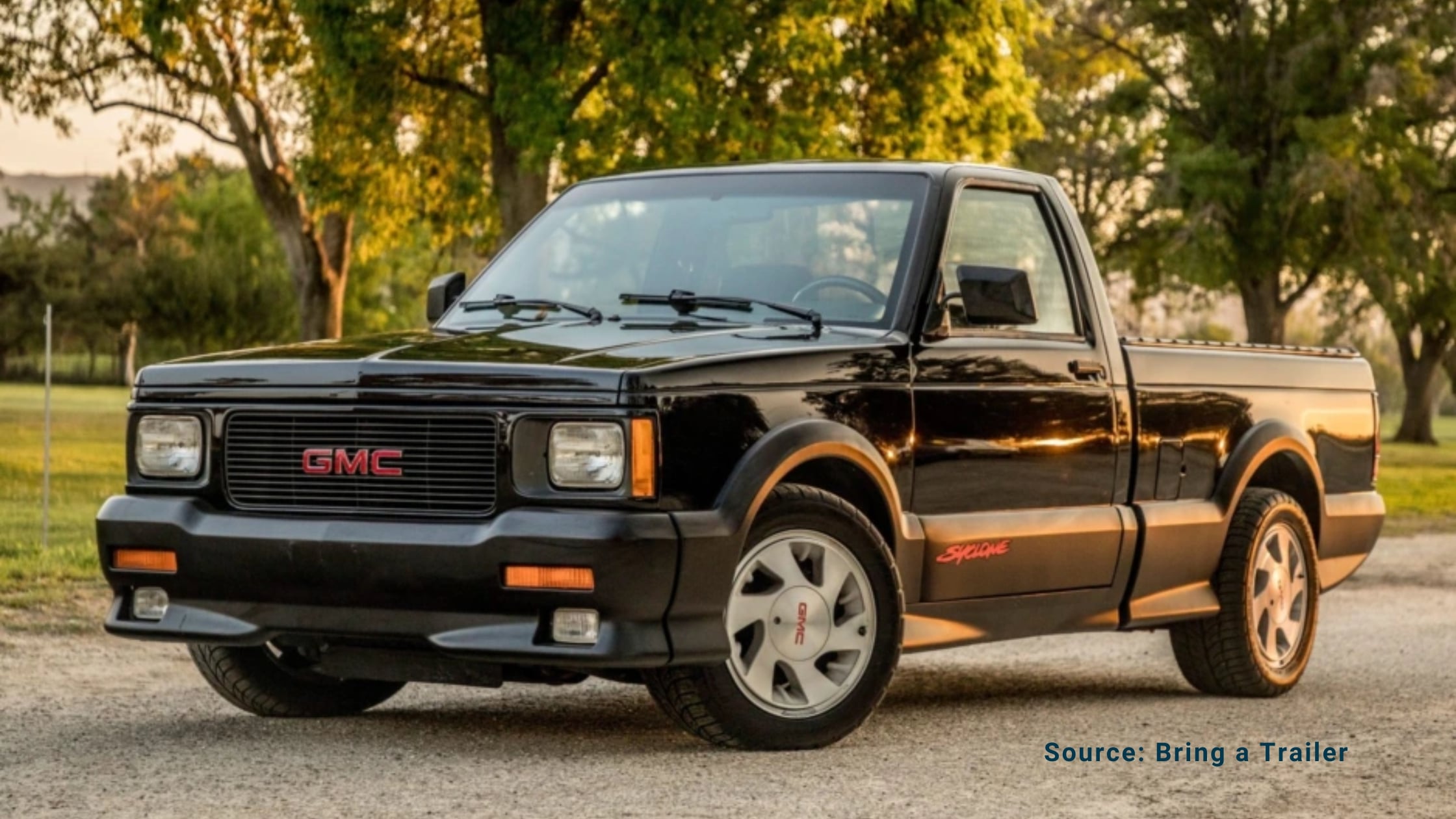 Car Model Names - black GMC Syclone pick up car