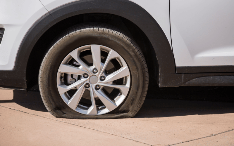 an image of a flat car tyre